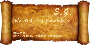 Sáfrány Gusztáv névjegykártya